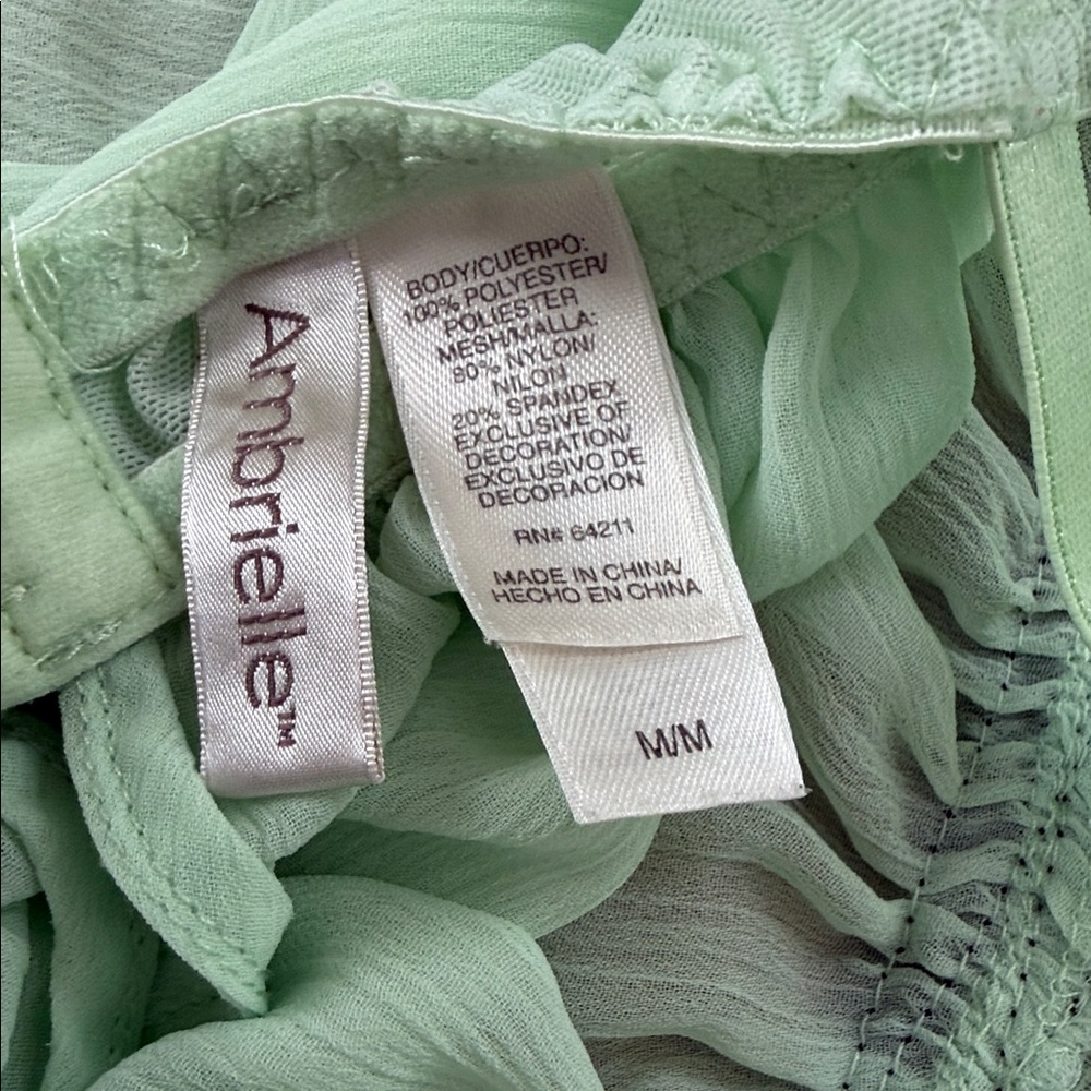Ambrielle Mint and Black Lace Chemise - Picture 7 of 7
